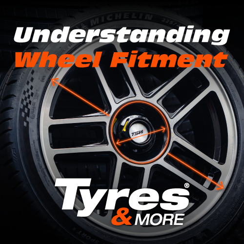 A vehicle wheel with illustrations about fitment parameters