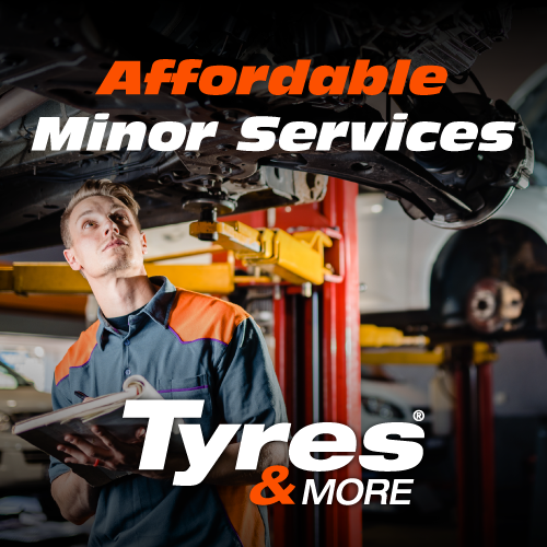 Tyres & More mechanic performing a minor service on a vehicle