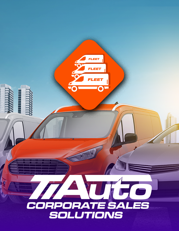 A fleet of different types of vehicles